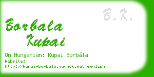 borbala kupai business card